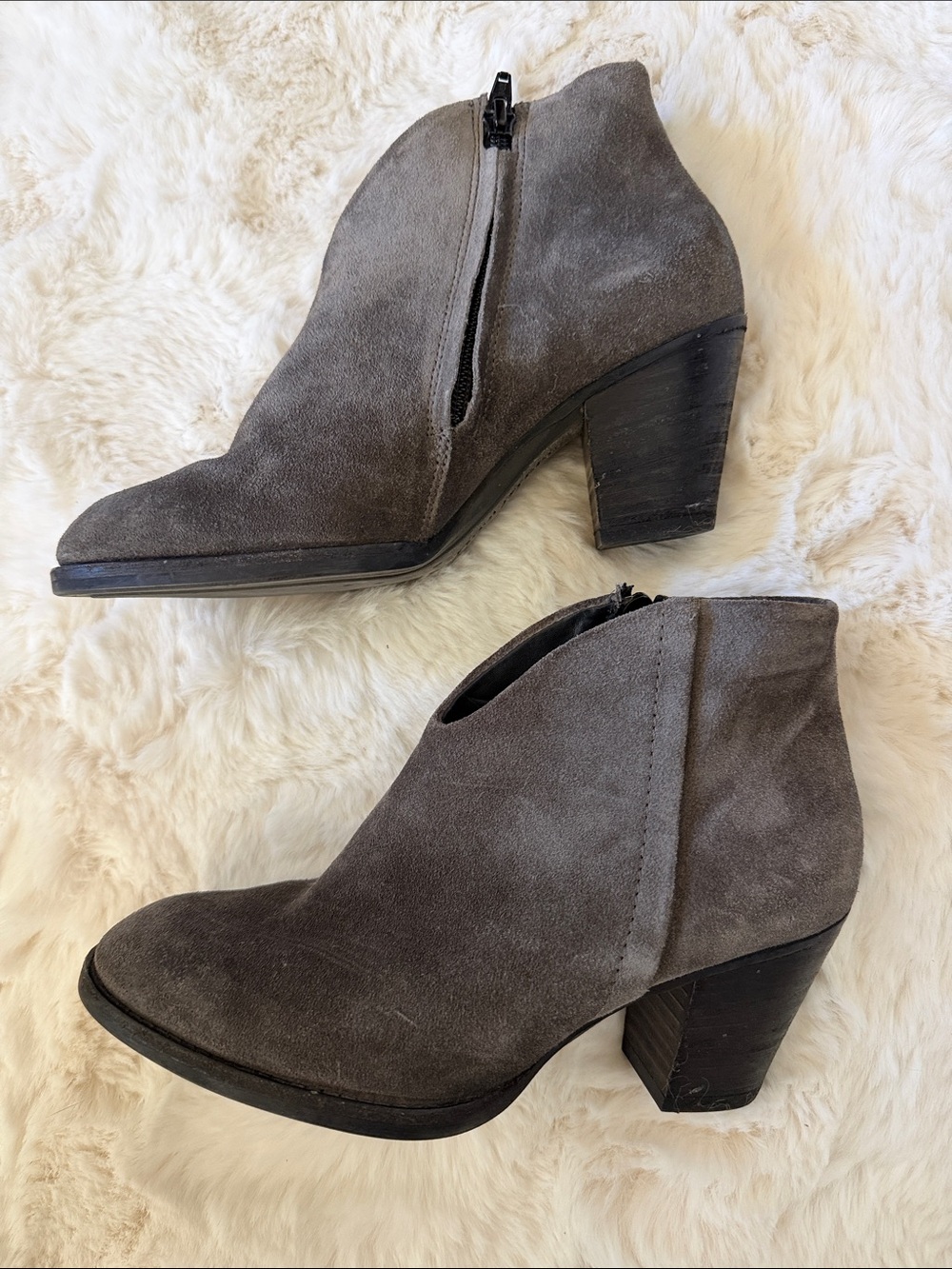 Paul Green Gray Suede Ankle Boots
